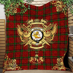 Scottish Nicolson (MacNicol) 03 Clan Tartan Quilt - Military Logo Style Scottish Plaid Tartan Plaid