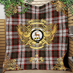 Scottish Scott Dress 01 Clan Tartan Quilt - Military Logo Style Scottish Plaid Tartan Plaid