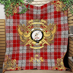 Scottish MacRae of Conchra 02 Clan Tartan Quilt - Military Logo Style Scottish Plaid Tartan Plaid
