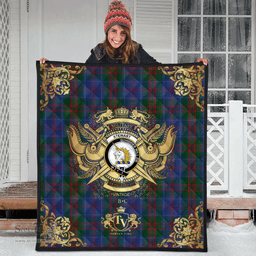 Scottish Stewart of Appin 02 Clan Tartan Quilt - Military Logo Style Scottish Plaid Tartan Plaid
