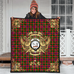 Scottish Skene Modern Clan Tartan Quilt - Military Logo Style Scottish Plaid Tartan Plaid