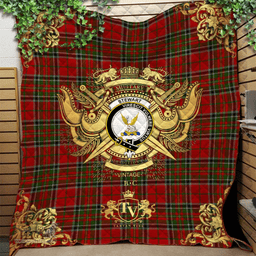 Scottish Stewart of Galloway 02 Clan Tartan Quilt - Military Logo Style Scottish Plaid Tartan Plaid