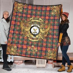 Scottish Stewart Royal Ancient Clan Tartan Quilt - Military Logo Style Scottish Plaid Tartan Plaid