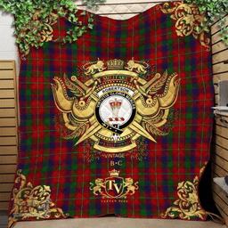 Scottish Robertson 03 Clan Tartan Quilt - Military Logo Style Scottish Plaid Tartan Plaid
