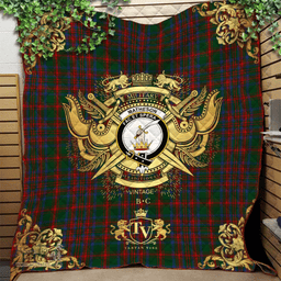 Scottish Matheson Hunting 02 Clan Tartan Quilt - Military Logo Style Scottish Plaid Tartan Plaid