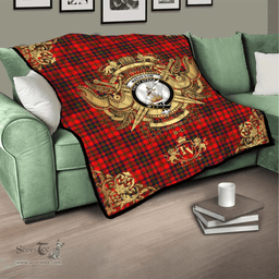 Scottish Matheson Modern Clan Tartan Quilt - Military Logo Style Scottish Plaid Tartan Plaid