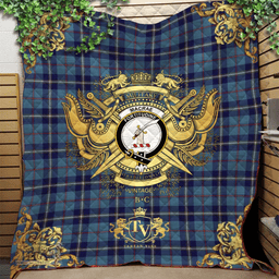 Scottish MacRaes of America Clan Tartan Quilt - Military Logo Style Scottish Plaid Tartan Plaid