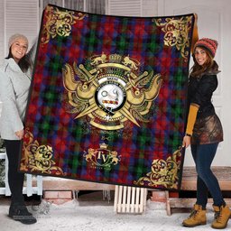 Scottish Skene of Cromar 03 Clan Tartan Quilt - Military Logo Style Scottish Plaid Tartan Plaid