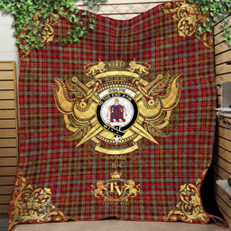 Scottish Ogilvie (Ogilvy) 03 Clan Tartan Quilt - Military Logo Style Scottish Plaid Tartan Plaid