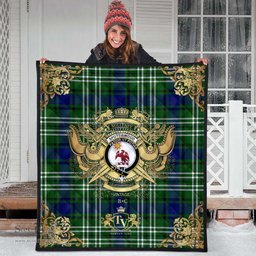 Scottish Spottiswood Clan Tartan Quilt - Military Logo Style Scottish Plaid Tartan Plaid
