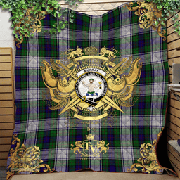 Scottish Murray of Atholl Dress Clan Tartan Quilt - Military Logo Style Scottish Plaid Tartan Plaid