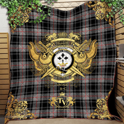 Scottish Moffat Modern Clan Tartan Quilt - Military Logo Style Scottish Plaid Tartan Plaid