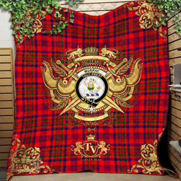 Scottish Murray of Tulloch Modern Clan Tartan Quilt - Military Logo Style Scottish Plaid Tartan Plaid