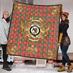 Scottish Munro Ancient Clan Tartan Quilt - Military Logo Style Scottish Plaid Tartan Plaid
