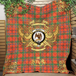 Scottish Munro Ancient Clan Tartan Quilt - Military Logo Style Scottish Plaid Tartan Plaid