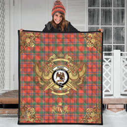 Scottish Munro Ancient Clan Tartan Quilt - Military Logo Style Scottish Plaid Tartan Plaid