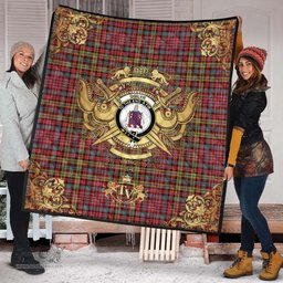 Scottish Ogilvie (Ogilvy) Paton Clan Tartan Quilt - Military Logo Style Scottish Plaid Tartan Plaid