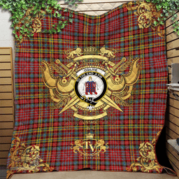 Scottish Ogilvie (Ogilvy) Paton Clan Tartan Quilt - Military Logo Style Scottish Plaid Tartan Plaid