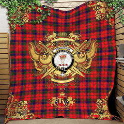 Scottish Robertson Modern Clan Tartan Quilt - Military Logo Style Scottish Plaid Tartan Plaid