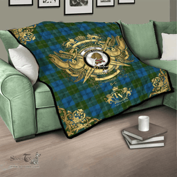 Scottish Melville 02 Clan Tartan Quilt - Military Logo Style Scottish Plaid Tartan Plaid