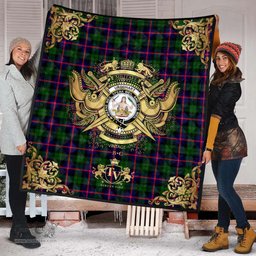 Scottish Urquhart Modern Clan Tartan Quilt - Military Logo Style Scottish Plaid Tartan Plaid