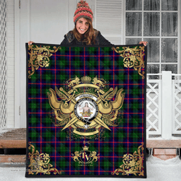 Scottish Urquhart Modern Clan Tartan Quilt - Military Logo Style Scottish Plaid Tartan Plaid