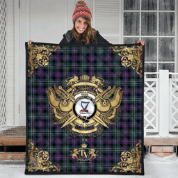 Scottish Rose Hunting Modern Clan Tartan Quilt - Military Logo Style Scottish Plaid Tartan Plaid
