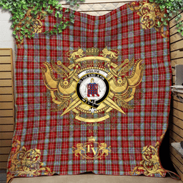 Scottish Ogilvie (Ogilvy) 08 Clan Tartan Quilt - Military Logo Style Scottish Plaid Tartan Plaid