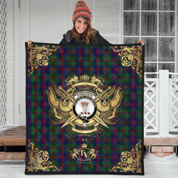 Scottish Robertson 01 Clan Tartan Quilt - Military Logo Style Scottish Plaid Tartan Plaid