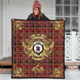 Scottish Ogilvie (Ogilvy) of Strathallan Clan Tartan Quilt - Military Logo Style Scottish Plaid Tartan Plaid