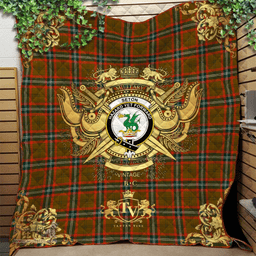 Scottish Seton Hunting Modern Clan Tartan Quilt - Military Logo Style Scottish Plaid Tartan Plaid