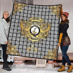 Scottish Wallace Dress Clan Tartan Quilt - Military Logo Style Scottish Plaid Tartan Plaid