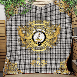 Scottish Wallace Dress Clan Tartan Quilt - Military Logo Style Scottish Plaid Tartan Plaid