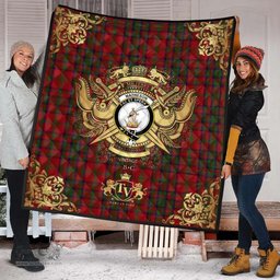 Scottish Matheson Dress Clan Tartan Quilt - Military Logo Style Scottish Plaid Tartan Plaid
