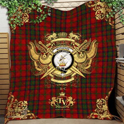Scottish Matheson Dress Clan Tartan Quilt - Military Logo Style Scottish Plaid Tartan Plaid