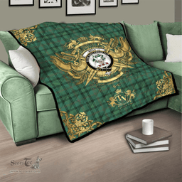 Scottish Ross Hunting Ancient Clan Tartan Quilt - Military Logo Style Scottish Plaid Tartan Plaid