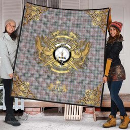 Scottish Shaw Dress Clan Tartan Quilt - Military Logo Style Scottish Plaid Tartan Plaid
