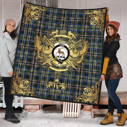 Scottish Scott Green Modern Clan Tartan Quilt - Military Logo Style Scottish Plaid Tartan Plaid
