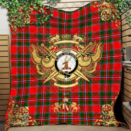 Scottish Spens Modern Clan Tartan Quilt - Military Logo Style Scottish Plaid Tartan Plaid