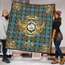 Scottish Paisley Clan Tartan Quilt - Military Logo Style Scottish Plaid Tartan Plaid