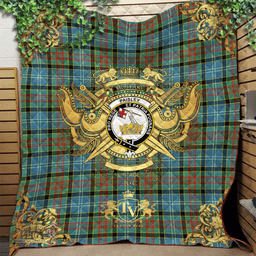 Scottish Paisley Clan Tartan Quilt - Military Logo Style Scottish Plaid Tartan Plaid