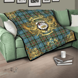 Scottish Paisley Clan Tartan Quilt - Military Logo Style Scottish Plaid Tartan Plaid
