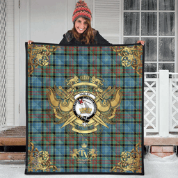 Scottish Paisley Clan Tartan Quilt - Military Logo Style Scottish Plaid Tartan Plaid