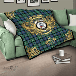 Scottish Rose Hunting Ancient Clan Tartan Quilt - Military Logo Style Scottish Plaid Tartan Plaid