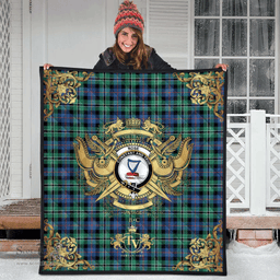 Scottish Rose Hunting Ancient Clan Tartan Quilt - Military Logo Style Scottish Plaid Tartan Plaid