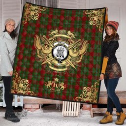 Scottish Strange Clan Tartan Quilt - Military Logo Style Scottish Plaid Tartan Plaid