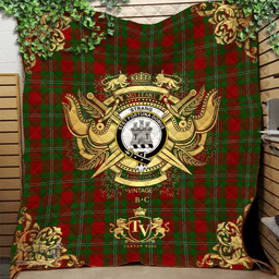 Scottish Strange Clan Tartan Quilt - Military Logo Style Scottish Plaid Tartan Plaid