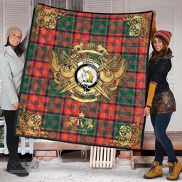 Scottish Stewart of Appin Ancient Clan Tartan Quilt - Military Logo Style Scottish Plaid Tartan Plaid