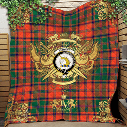 Scottish Stewart of Appin Ancient Clan Tartan Quilt - Military Logo Style Scottish Plaid Tartan Plaid