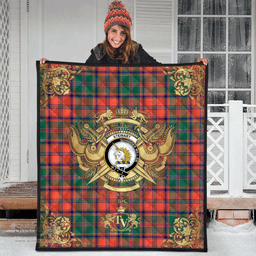 Scottish Stewart of Appin Ancient Clan Tartan Quilt - Military Logo Style Scottish Plaid Tartan Plaid